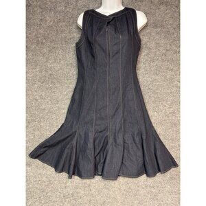 Dressbarn womens Size 10 Denim Sleeveless A-Line Dress